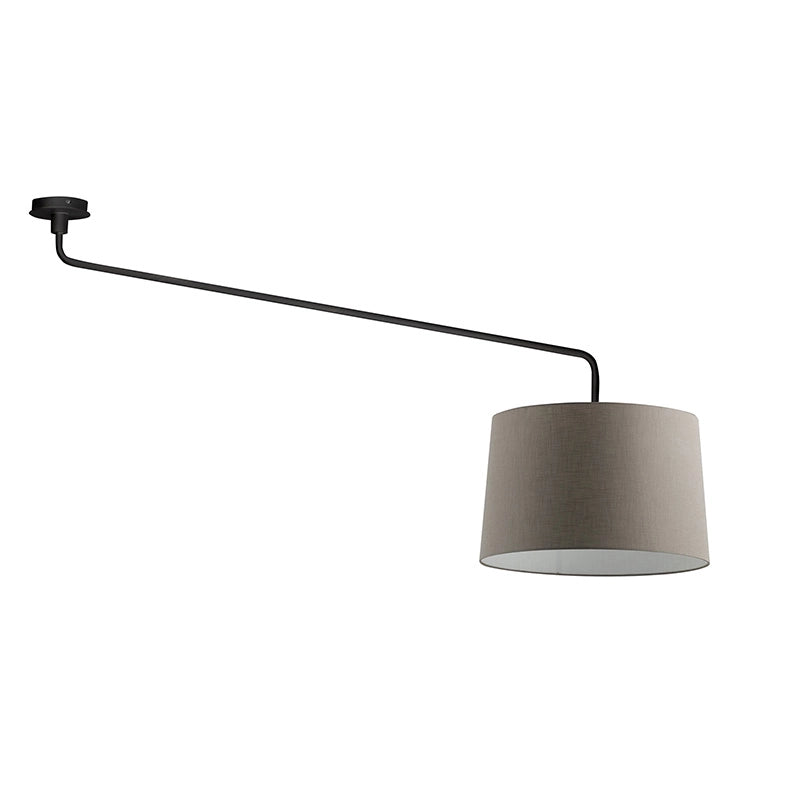 Vivien Plafoniera da Soffitto Nera con Paralume Conico Tortora E27 IP20 48cm - Design Moderno in Metallo e Tessuto per Interni - Rossini Group