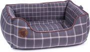 Letto per cani quadrato a scacchi grande - grigio