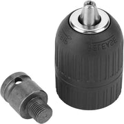 Testa di trapano da forza pesante con raggio di serraggio da 2-13mm, conversione con chiave senza chiave e adattatore per chiave inglese da 1/2 pollice