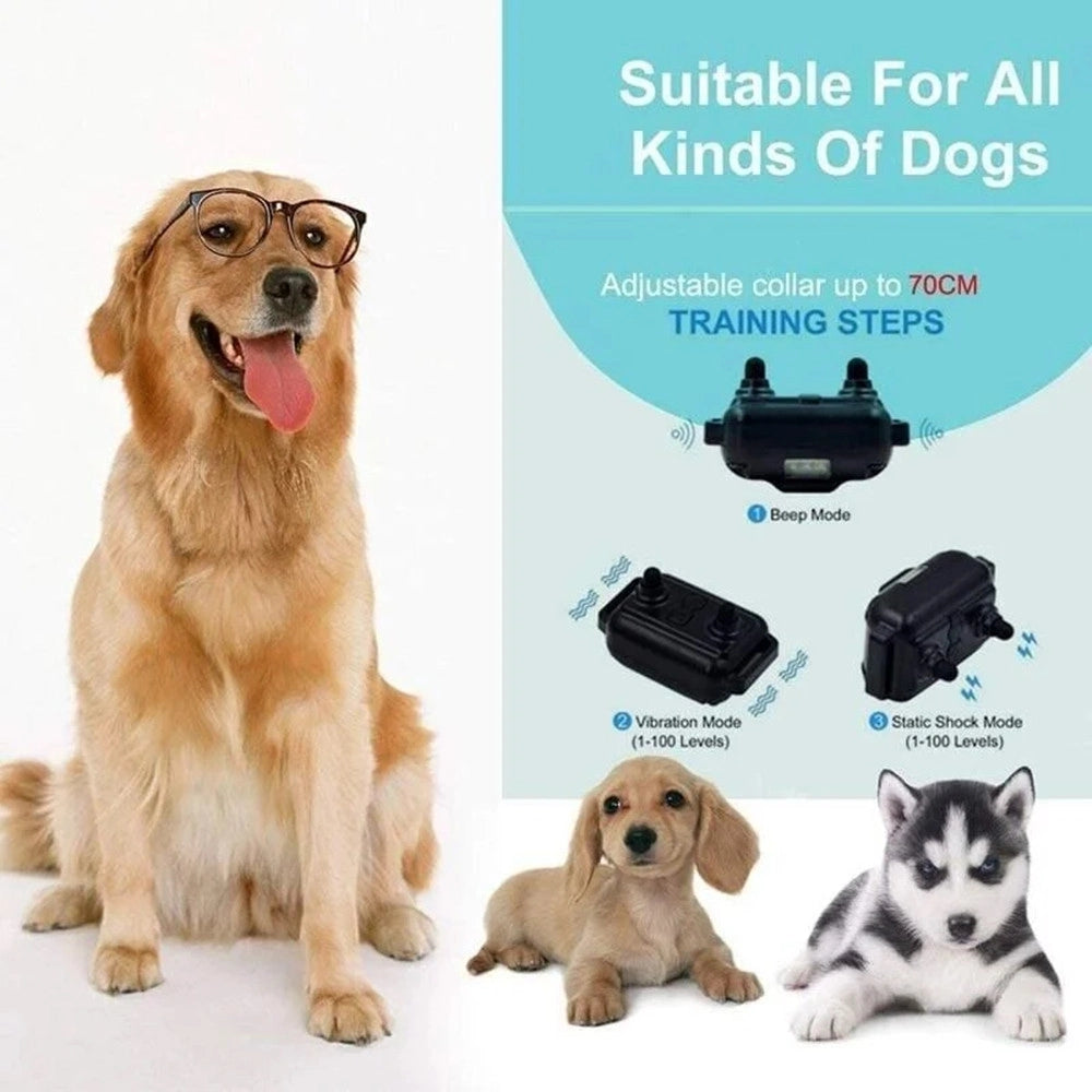 Trade Shop - Collare Da Addestramento Per Cani Antiabbaio Telecomando Ricaricabile Ipx7 Impermeabile -