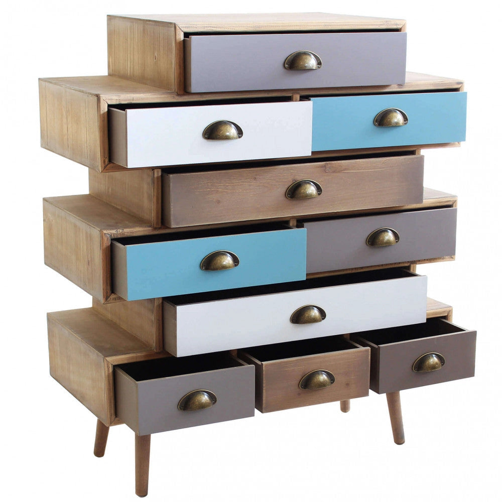 Mobiletto Kingston 80x36,5x91,5 h cm in Legno Multicolor