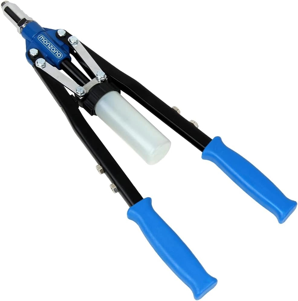 Deuba Set Pinza Rivettatrice 5 Mandrini 75 Dadi 3,2-6,4 mm Contenitore di Raccolta Manici Lunghi Ergonomici