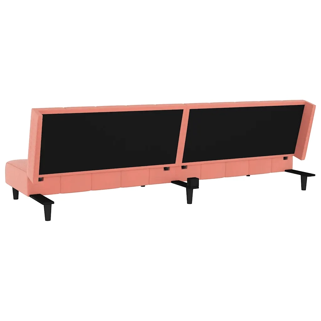 Divano Letto a 2 Posti Rosa in Velluto 375767