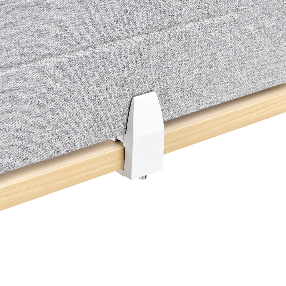 Pannello divisorio Grigio Chiaro Copertura in tessuto 160 x 40 cm Schermo acustico Morsetti di montaggio modulari Casa Ufficio