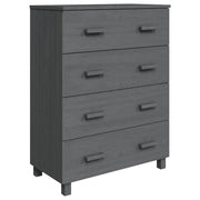 Credenza | Madia | Buffet da pranzo | Armadio da pranzo HAMAR Grigio Scuro 79x40x103,5 cm Legno Massello Pino