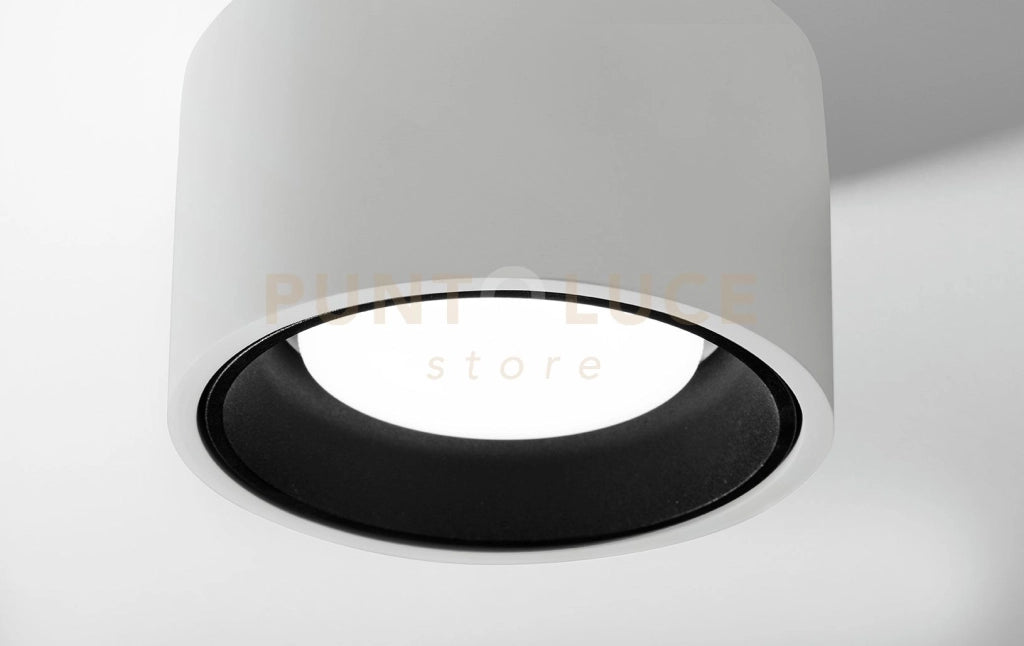 NASSO lampada da Soffitto 1 Luce Tonda in gesso e alluminio Nero d.12cm attacco GX53