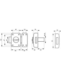 Serratura a chiavistello a pomolo Corvette per porta esterna, cilindro 60mm, acciaio, 3 chiavi, bronzo epossidico - THIRARD