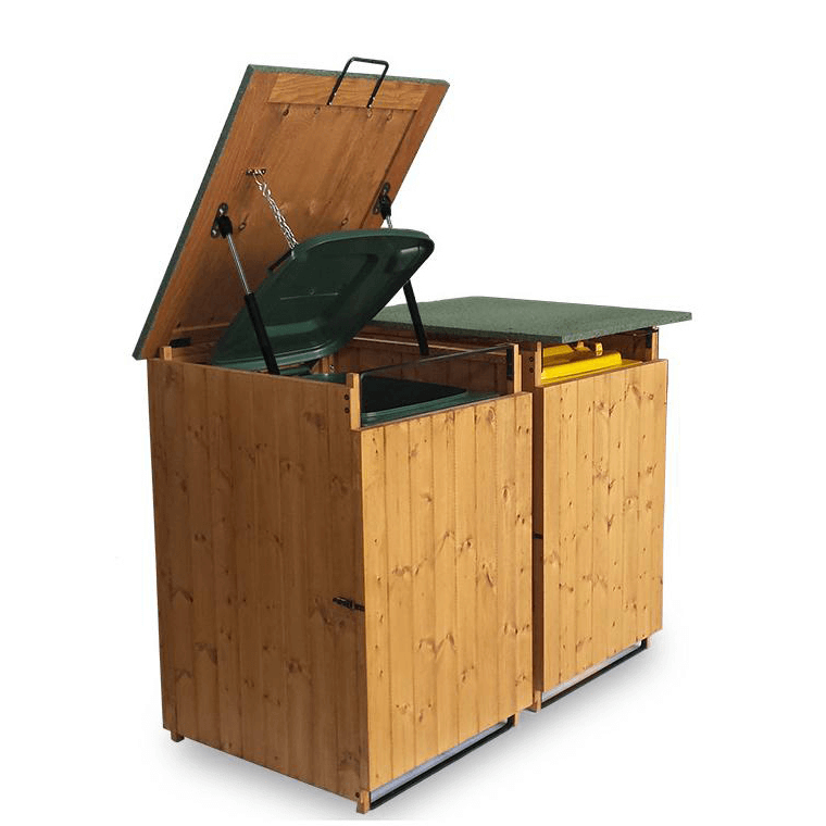 BOX PORTA RIFIUTI IN LEGNO L.74 x P.86 x H.116 100% MADE IN ITALY