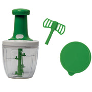 BIOVIRA Tritatutto Manuale 5 Lame Inox – Chopper da Cucina tipo Pedro Chef, Frullatore Manuale e Tritaverdure per Cipolla, Aglio, Prezzemolo, Verdure, Slap Chop Vegetable Chopper + Ricettario Digitale