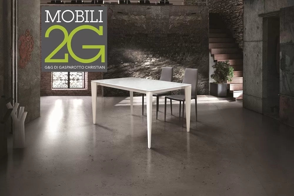 Tavolo vetro bianco allungabile 140x90