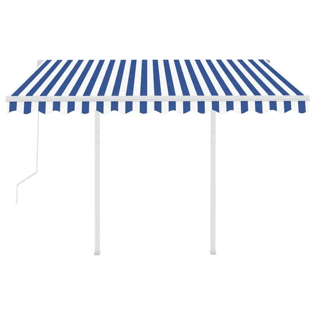 Tenda da Sole Retrattile Automatica Pali 3,5x2,5 m Blu e Bianca 3069926