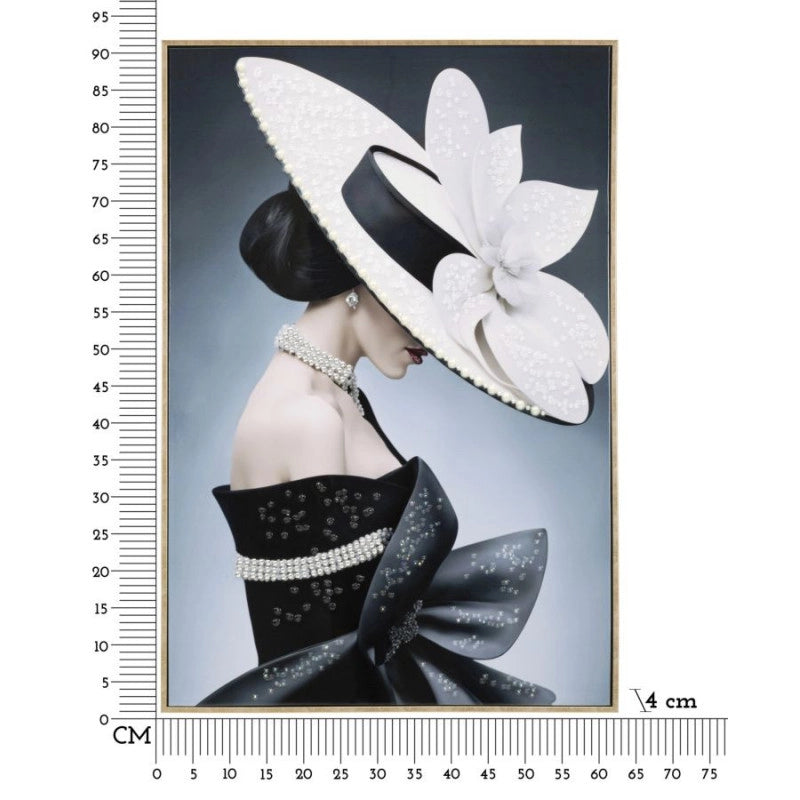 Dipinto Su Tela Laccato Marty Con Cornice -a- cm 62x4x92