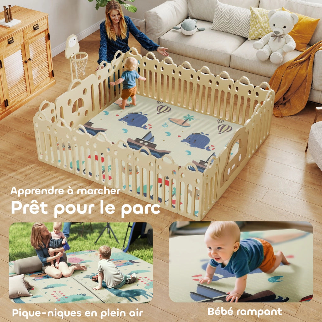 Tappeto da gioco per bambini ¨C Minimal ¨C Multicolore 196x176x1.5 cm