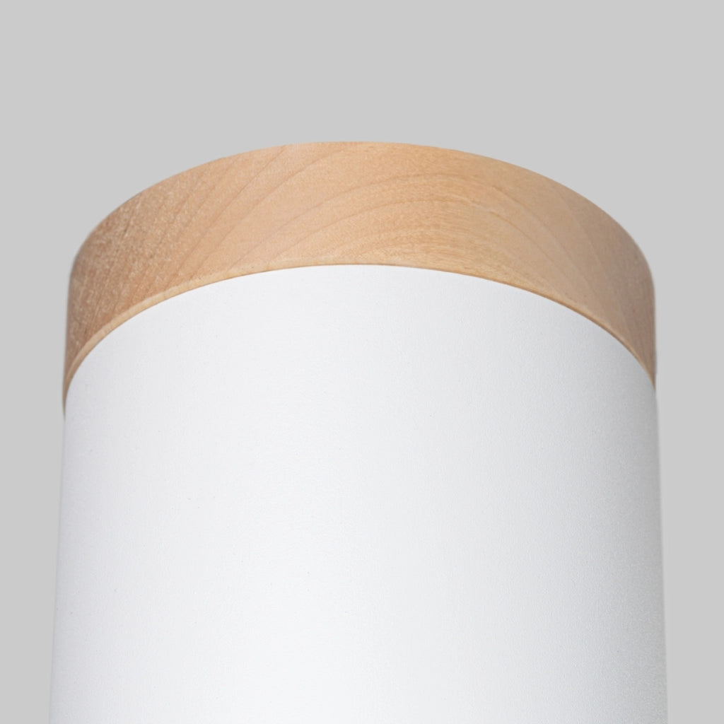Spot soffitto BARREN bianco/legno Ø12cm 1xGU10 10W