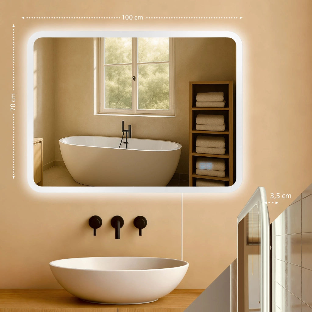 Specchio da bagno Jericho 70x100 senza Bluetooth