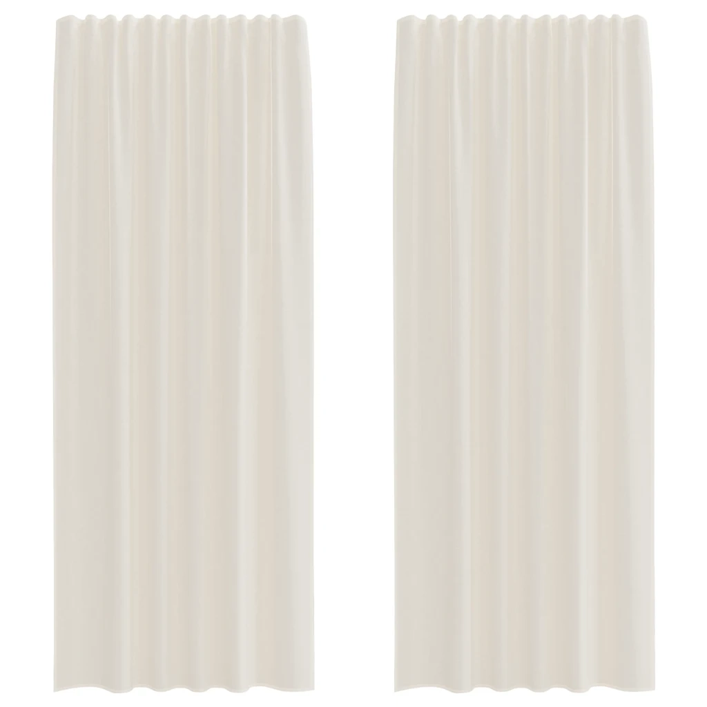 Tende in Voile con Tasche per Aste 2 pz Crema 4102178