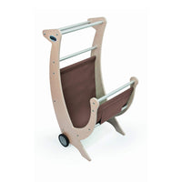 CARRELLO PORTALEGNA E LEGNAIA IN LEGNO CON TELO MARRONE CON RUOTE RIVESTITE IN GOMMA L.50 x P.50 x H.100 100% FABBRICATO IN ITALIA