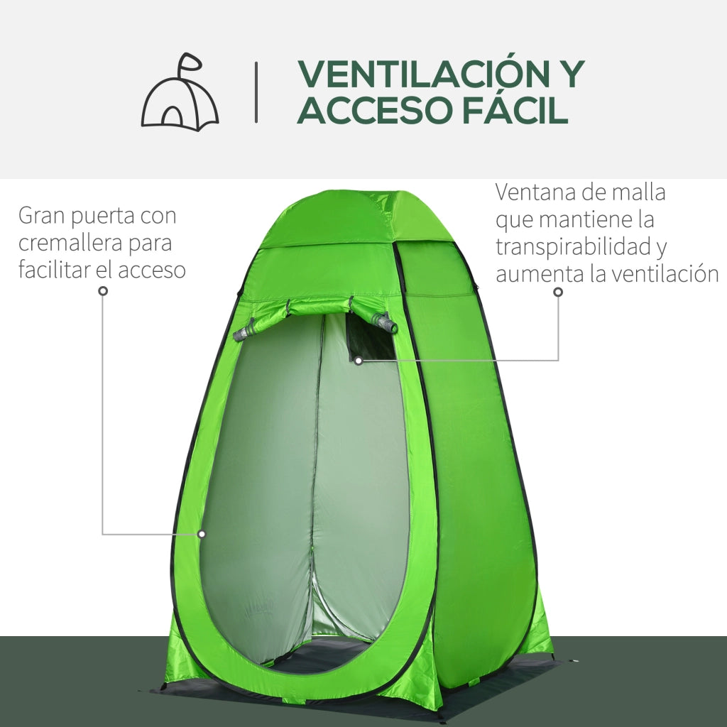 Cabina Doccia Portatile con Tenda e Custodia ¨C zephmum ¨C 126x124x189 cm Verde