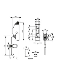 Fermafinestra, regolatore di apertura per finestra o persiana, senza cilindro, argento - THIRARD