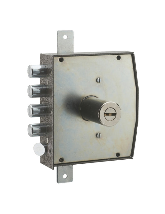 Serratura triplice 3 punti con pomolo, da applicare, acciaio, 154x140 mm, destra, 5 chiavi - THIRARD