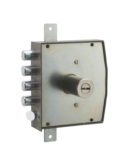 Serratura triplice 3 punti chiave punzonata, da applicare, acciaio, 154x140 mm, destra, 5 chiavi - THIRARD