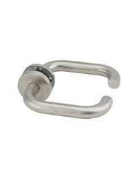 Coppia di maniglie per porta, quadro 7mm, acciaio inox 304 satinato, viti di fissaggio invisibili - THIRARD