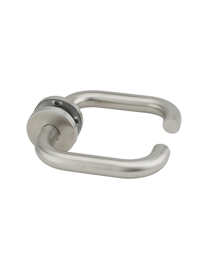 Coppia di maniglie per porta, quadro 7mm, acciaio inox 304 satinato, viti di fissaggio invisibili - THIRARD