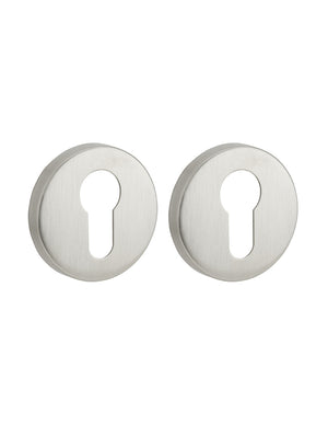 Coppia di rosette tonde per cilindro europeo, acciaio inox - THIRARD