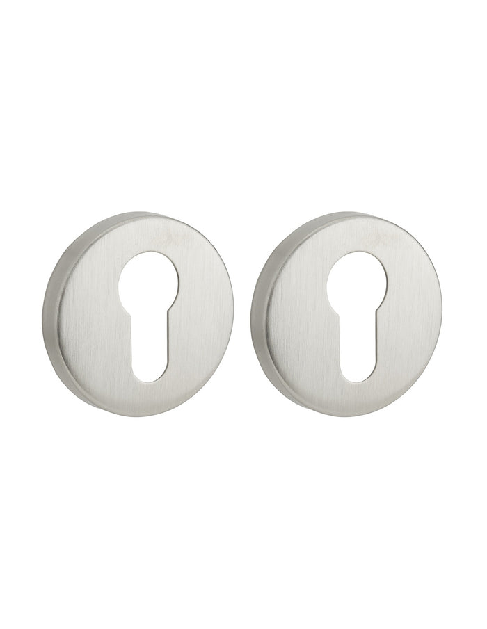 Coppia di rosette tonde per cilindro europeo, acciaio inox - THIRARD