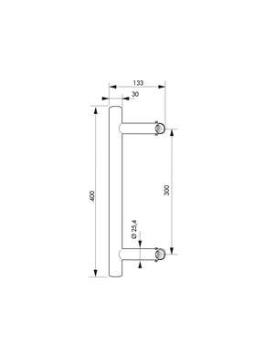 Coppia di maniglie in acciaio inox d 30 per porta a battente ht 400 mm - THIRARD