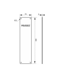 Piastra "Poussez" 300mm, acciaio inossidabile 304 - THIRARD