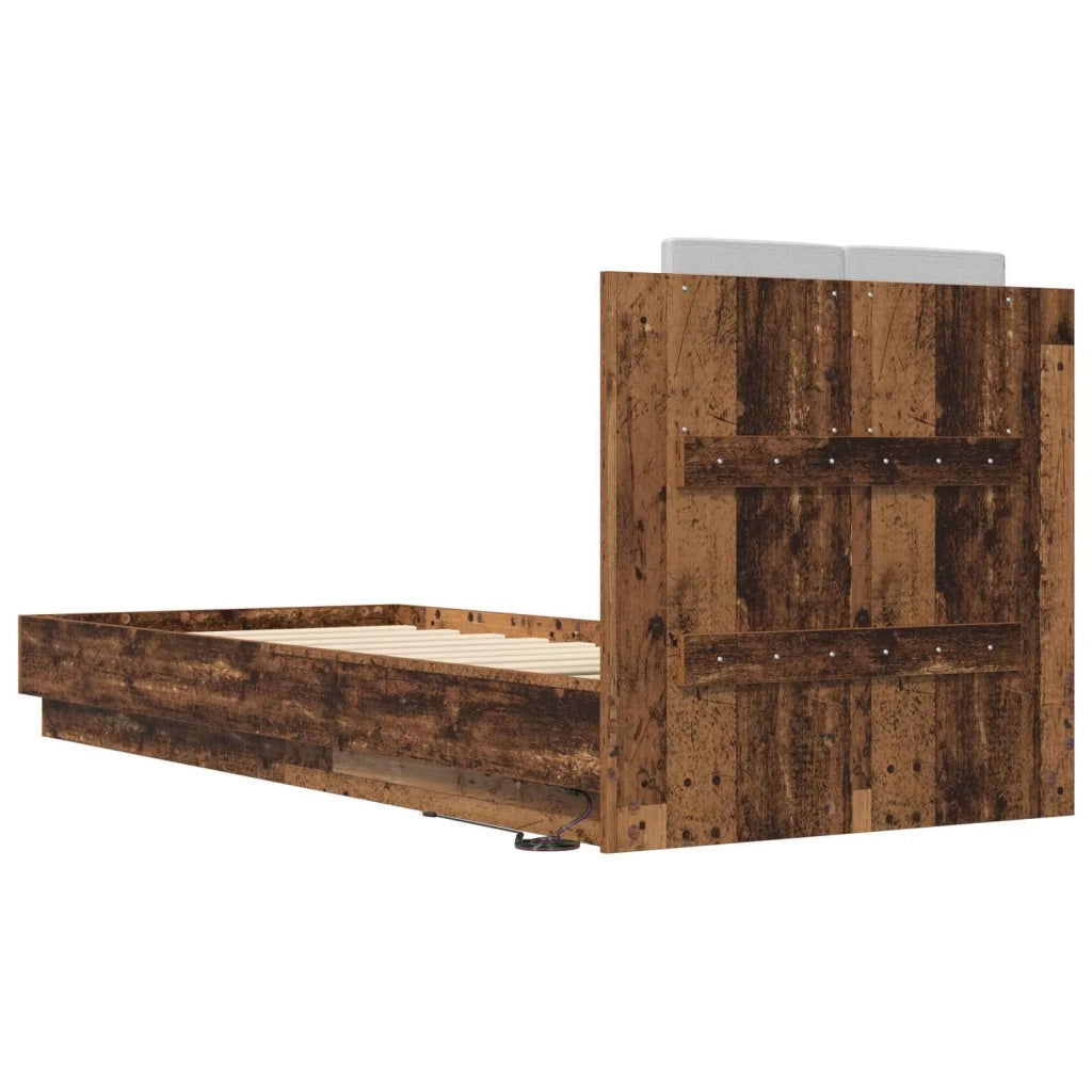 Letto con LED Legno antico 80 x 200 cm Legno ingegnerizzato 3429664