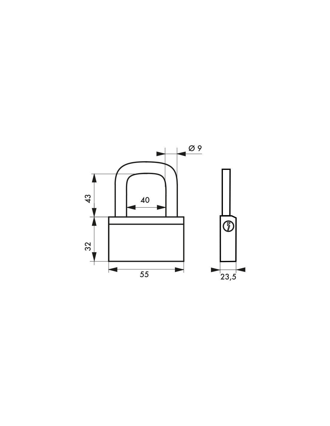 Lucchetto Ottone Nautic 55mm, 3 chiavi, anticorrosione, waterproof, arco acciaio temprato - THIRARD