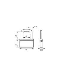 Lucchetto Ottone Nautic 55mm, 3 chiavi, anticorrosione, waterproof, arco acciaio temprato - THIRARD
