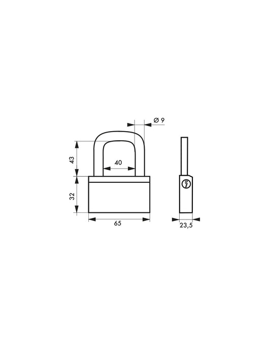 Lucchetto Ottone Nautic 65mm, 3 chiavi, anticorrosione, waterproof, arco acciaio temprato - THIRARD