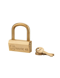 Lucchetto Ottone Nautic 65mm, 3 chiavi, anticorrosione, waterproof, uso esterno arco ottone - THIRARD