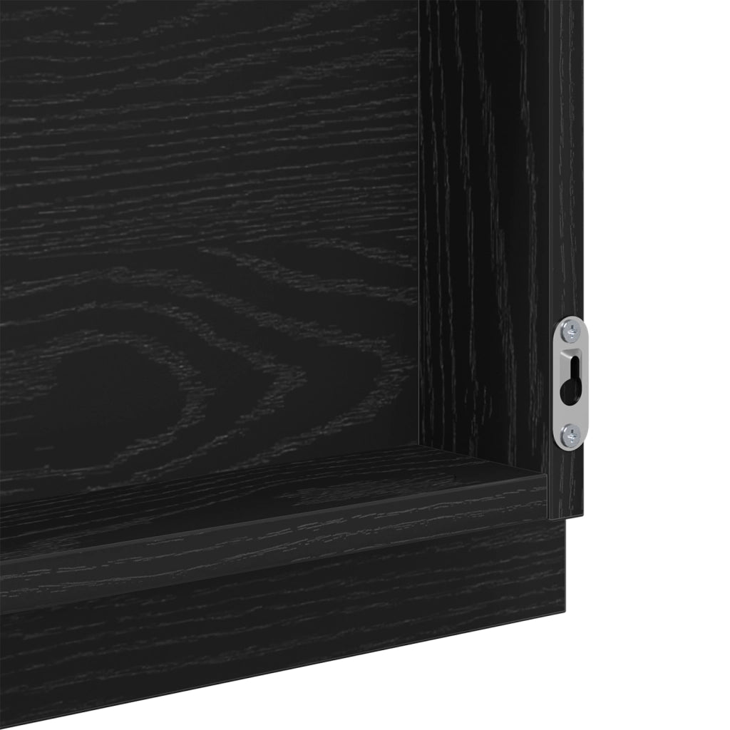 Specchio da bagno LED Rovere Nero 40x8.5x37 cm Legno ingegnerizzato