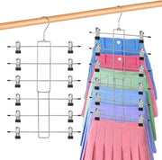 Set di 2 attaccapanni con clip antiscivolo regolabili - Attaccapanni per giacche, gonne, jeans - Design spaziale e di stile - Colore nero - Organizza la tua cabina armadio in modo efficiente