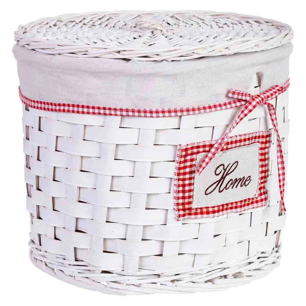 Cesto portabiancheria in vimini grigio 35x35x29h cm