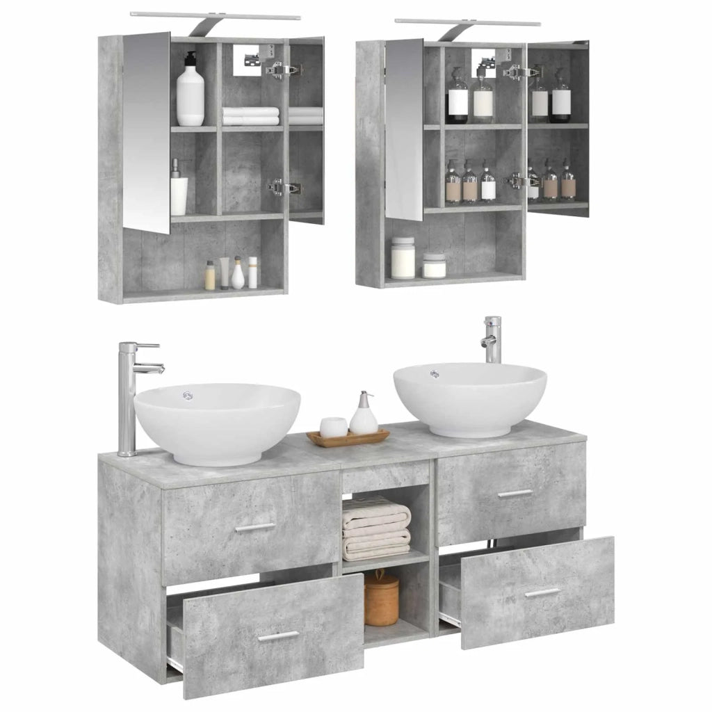 Set di mobili per il bagno 5 pcs Grigio Cemento 3406962