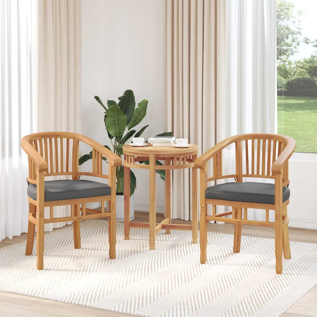 Sedia 2 pcs Marrone 63 x 58 x 89 cm Legno di teak solido 42008385