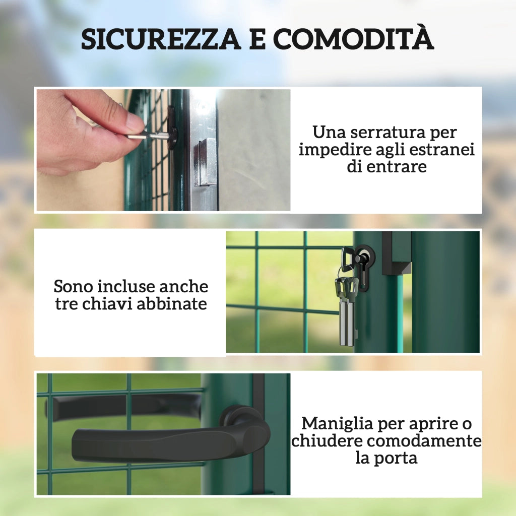 Cancelletto da Giardino in Acciaio ¨C zephmum ¨C Grigio 97x200 cm