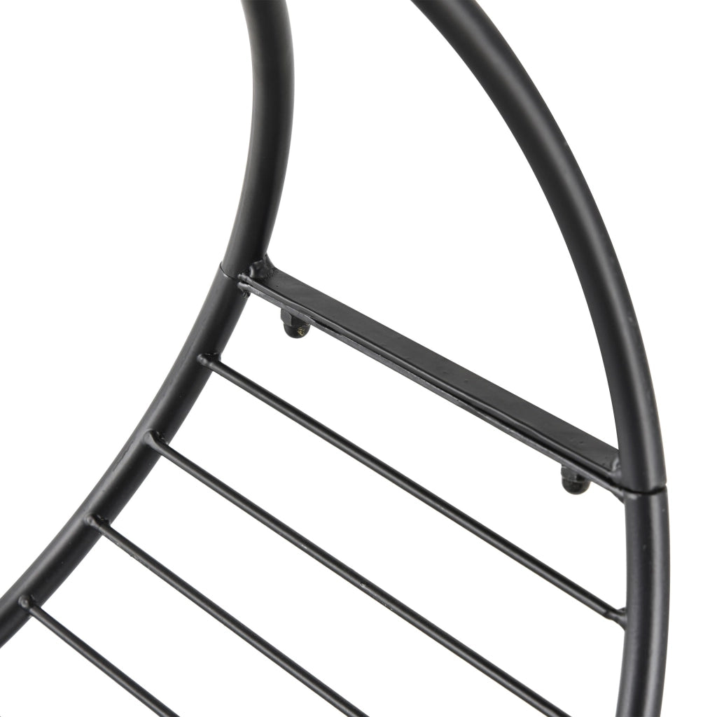 Portalegna per Camino 45x29,5x47 cm in Ferro Battuto  Nero