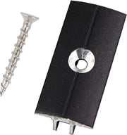 100 clip bevestigings perni nascosti per lamelle di WPC/BPC bambù - pannelli esterni per terrazze - distanziatore a V 6 mm - nero