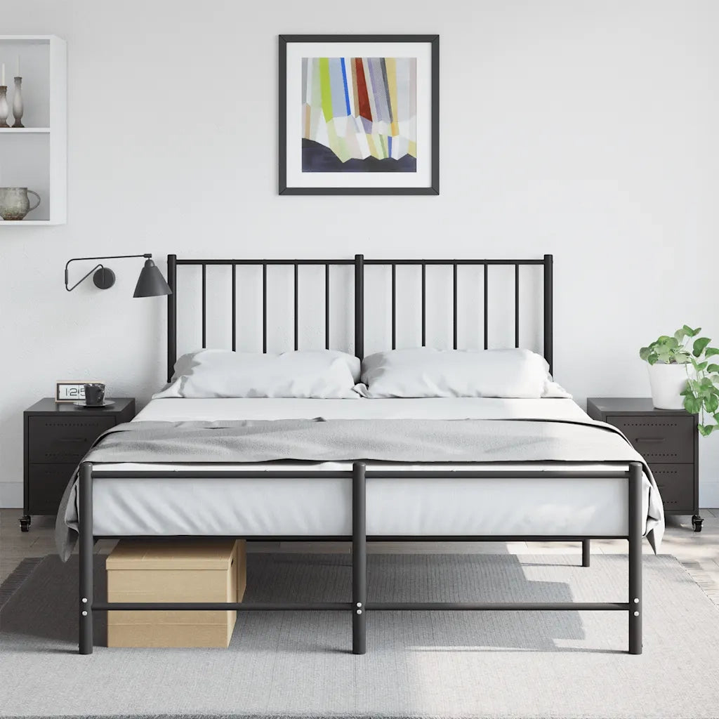 Comodini 2 pz-Set di 2 Tavolino da notte Neri 36x39x43,5 cm in Acciaio 897549