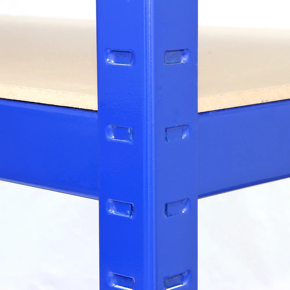 10 Scaffali in Acciaio Senza Bulloni T-Rax Blu Larghi 120cm per Magazzino e Box