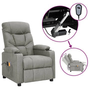 Poltrona Elettrica Massaggio Reclinabile Grigio Chiaro Tessuto cod mxl 55274