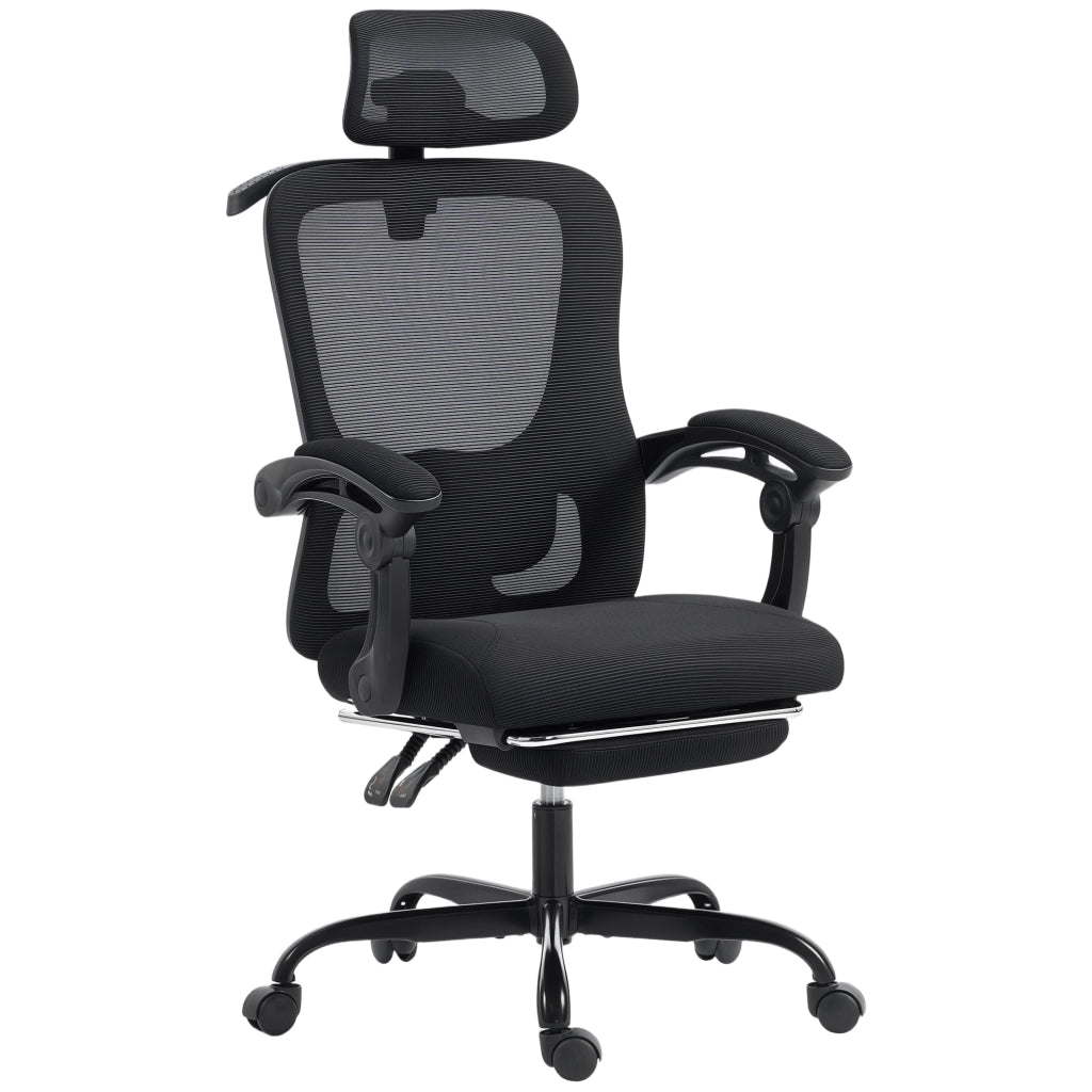 Sedia da ufficio ergonomica con rete ¨C Zephmum ¨C 64x64x124 cm, nero