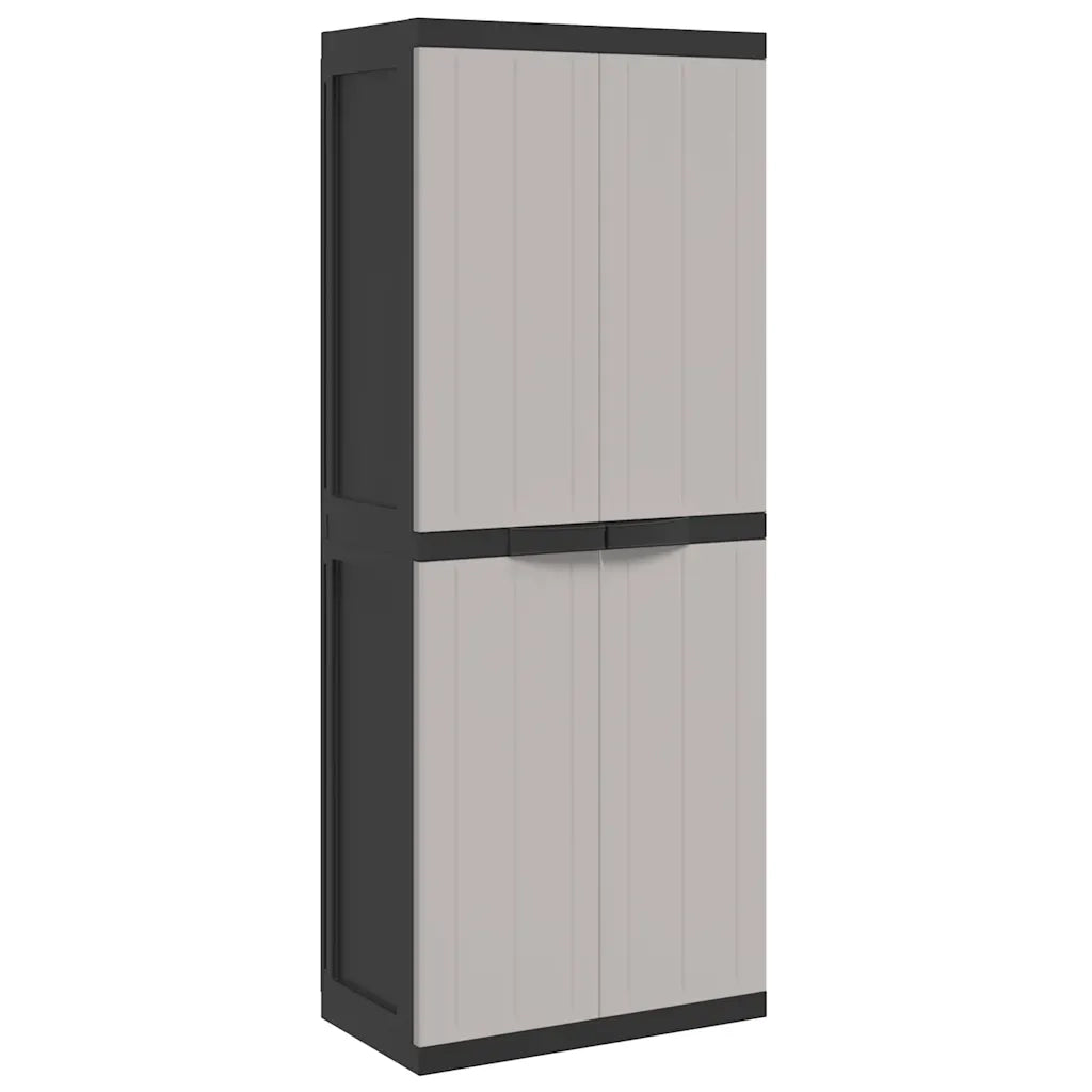 Armadio da Esterno Grigio e Nero 65x37x165 cm in PP