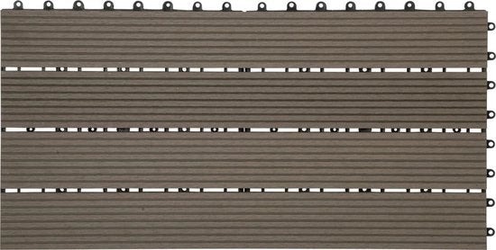 Tegoli per giardino - sistema di click - facile da mantenere & robusto - impermeabili & resistenti - colore caffè stile - 30x60 cm